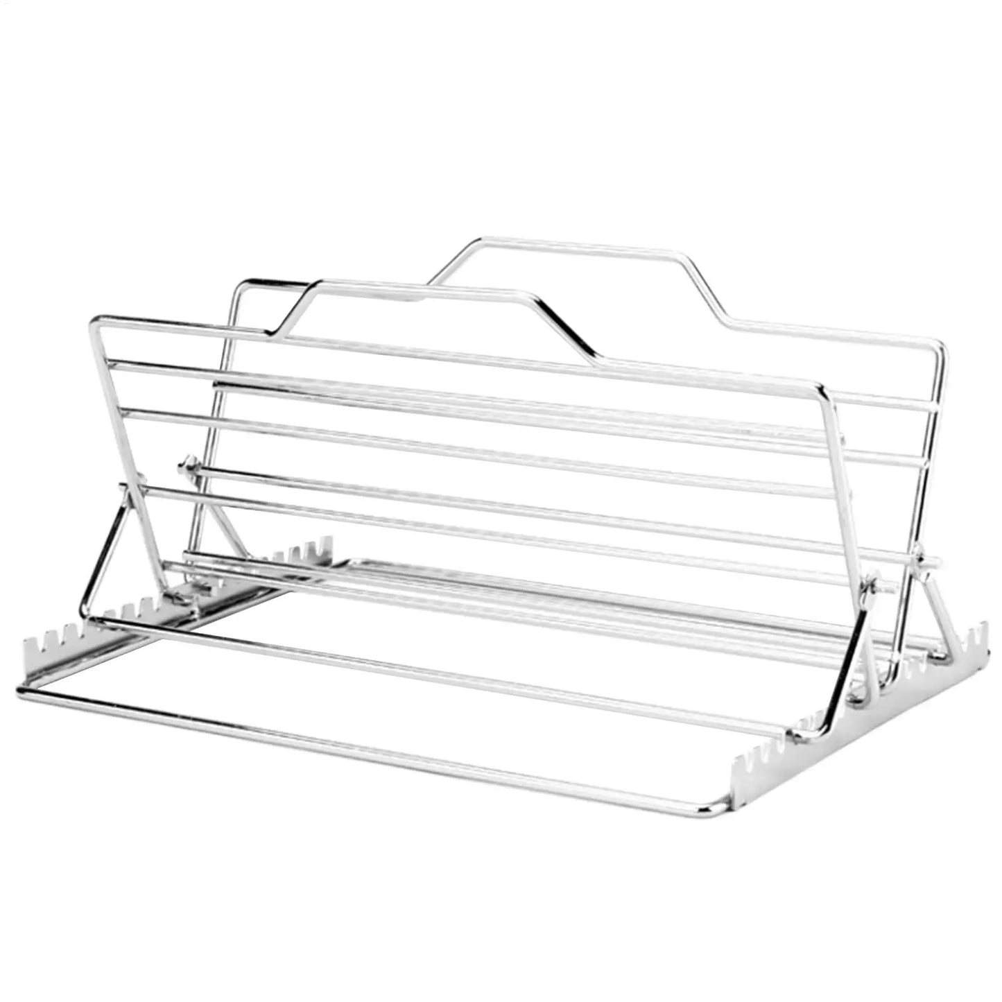 Adjustable V-Shaped Roasting Rack Stainless Steel Chicken & Turkey Stand for Even Baking, Broiling & Air Frying Peaceful Pleasures Health and Wellness