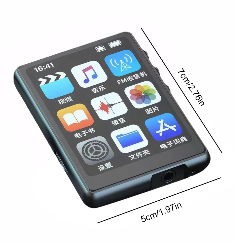 MP3 MP4 Player Voice Recorder Full Touch Screen Bluetooth-Compatible Audio Player with Speaker Support FM Radio Recording E-Book Peaceful Pleasures Health and Wellness