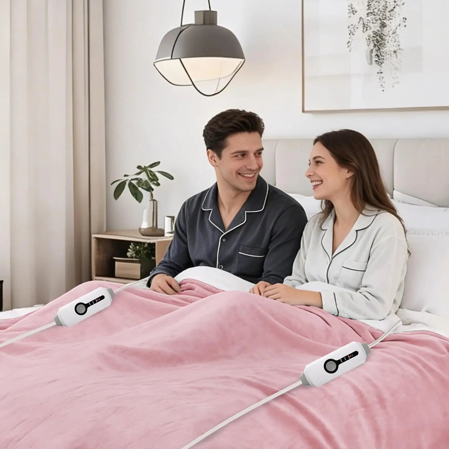 Queen Electric Heated Blanket – 4 Heat Settings, Auto Shutoff, Light Pink Electric Blanket Peaceful Pleasures Health and Wellness United States