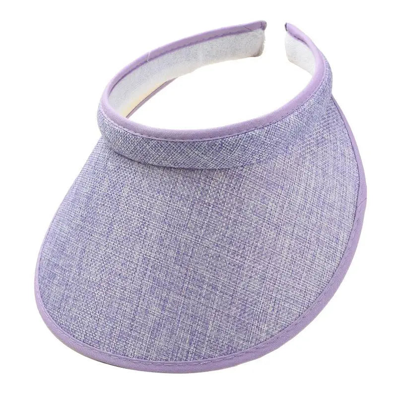 Women's Straw Sun Visor Hat – UV Protection Adjustable Beach Cap