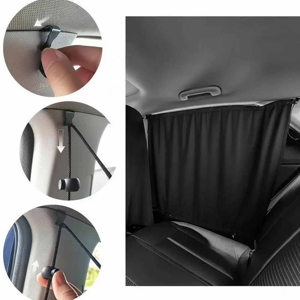 4-Pack Black Car Privacy Curtains | UV & Heat Block Shades