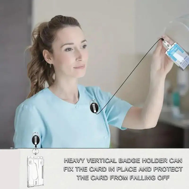 Clear Double-Sided ID Badge Holder Lightweight Card SleeveWork School Gym Easy Swipe Scan Without Removal Multipurpose Organizer Peaceful Pleasures Health and Wellness
