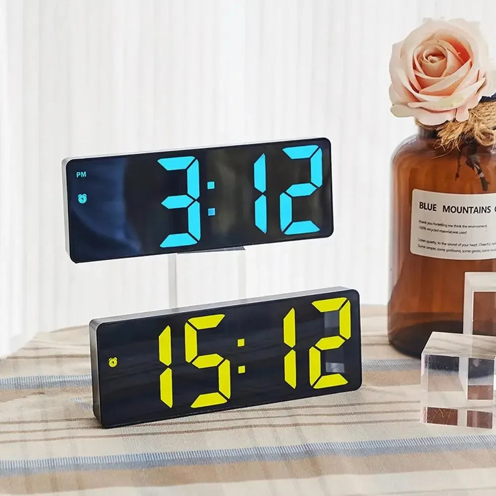 LED Digital Alarm Clock – Voice Control & Brightness Adjust LED Alarm Clock Peaceful Pleasures Health and Wellness