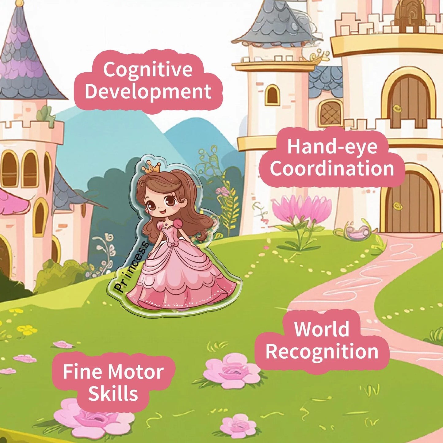 Bview Art Reusable Princess Sticker Book Girls No-cut DIY Early
