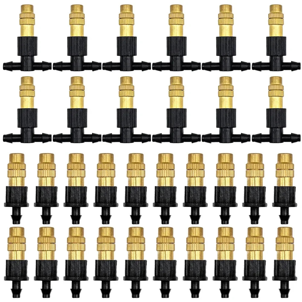 10pcs 4/7PVC Outdoor Misting Cooling System Garden Irrigation Watering 1/4'' Brass Atomizer Adjustable Garden Micro Sprinklers Peaceful Pleasures Health and Wellness