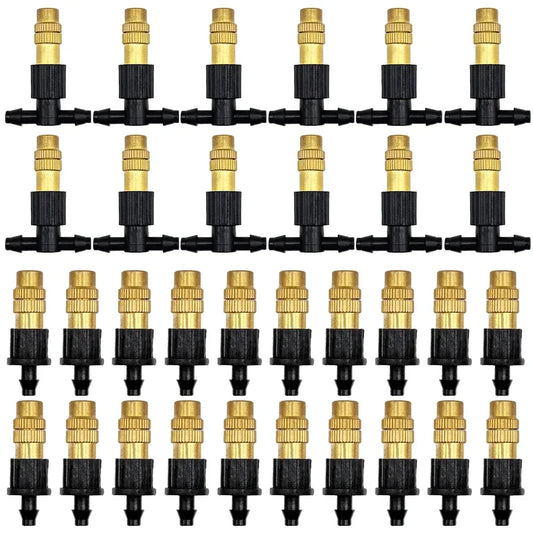 10pcs 4/7PVC Outdoor Misting Cooling System Garden Irrigation Watering 1/4'' Brass Atomizer Adjustable Garden Micro Sprinklers Peaceful Pleasures Health and Wellness