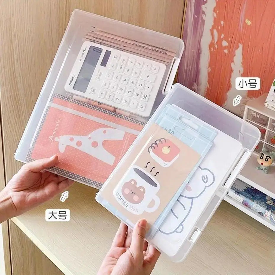 A4 File Storage Box Waterproof Dustproof Transparent Plastic Document