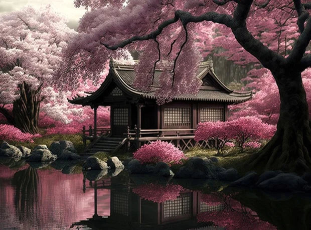 RUOPOTY Painting By Numbers For Starter Kit Thick colored Chinese style landscape architecture For Home Decoration Peaceful Pleasures Health and Wellness 9945639 50x70cm Unframed