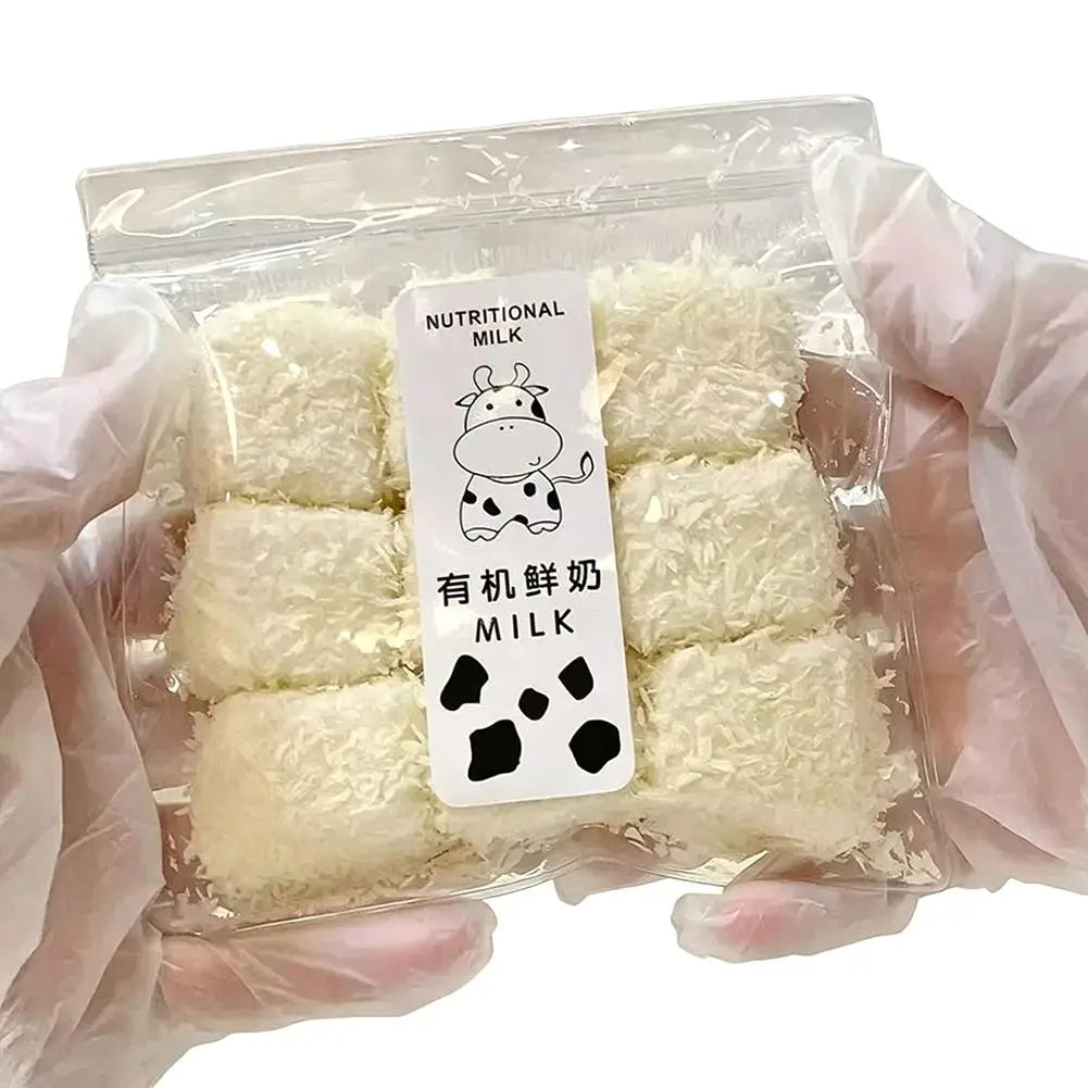 Realistic Coconut Milk Cube Squeeze Toy Satisfying Tactile Experience