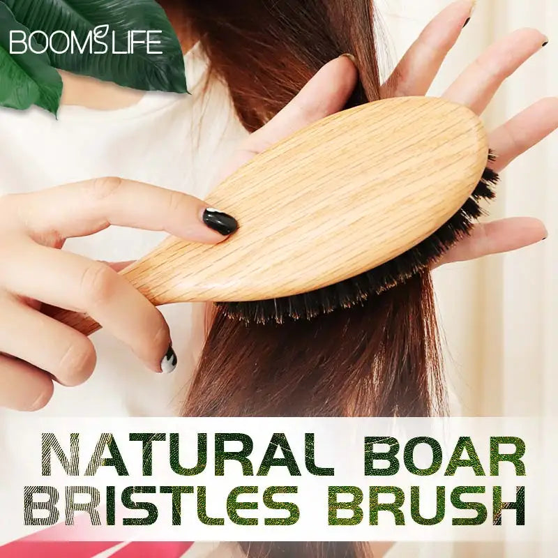 BOOMSLIFE Boar Bristle Hair Brush Women Combs for Hair Wood HairBrush Detangle Straightener Brush Hair Comb Barber Accessories Peaceful Pleasures Health and Wellness