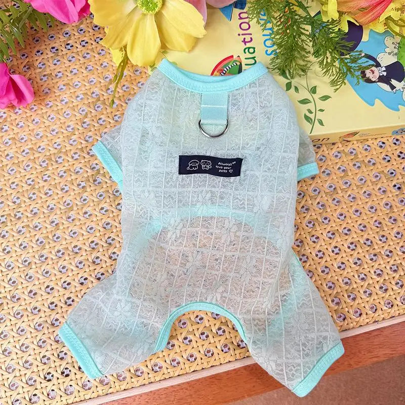 Summer Dog Mesh Jumpsuit | Breathable Sun Protection Puppy Outfit