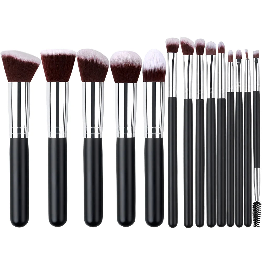 Professional Makeup Brush Set 14/16Pcs – Contour, Blush & Powder
