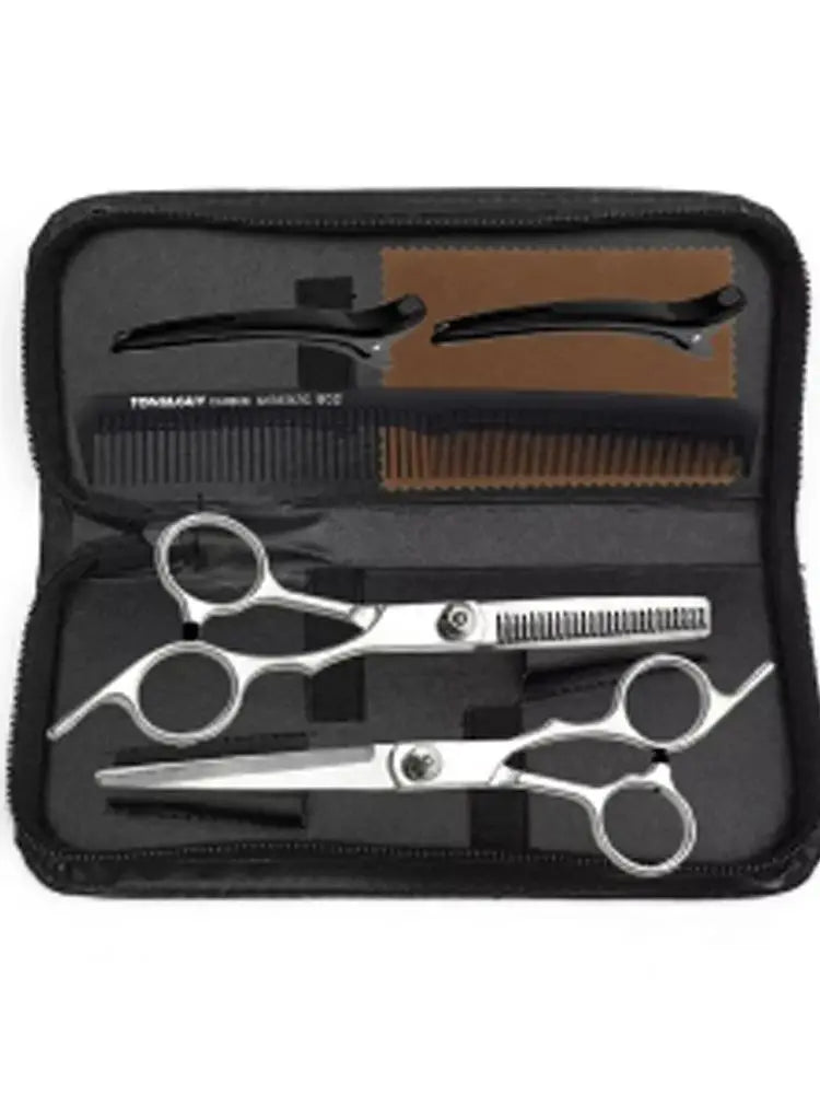 Hairdressing Scissors 6 Inch Hair Scissors Professional Hairdressing Scissors Cutting Thinning Scissors Barber Shear Accessories Peaceful Pleasures Health and Wellness silver-suit