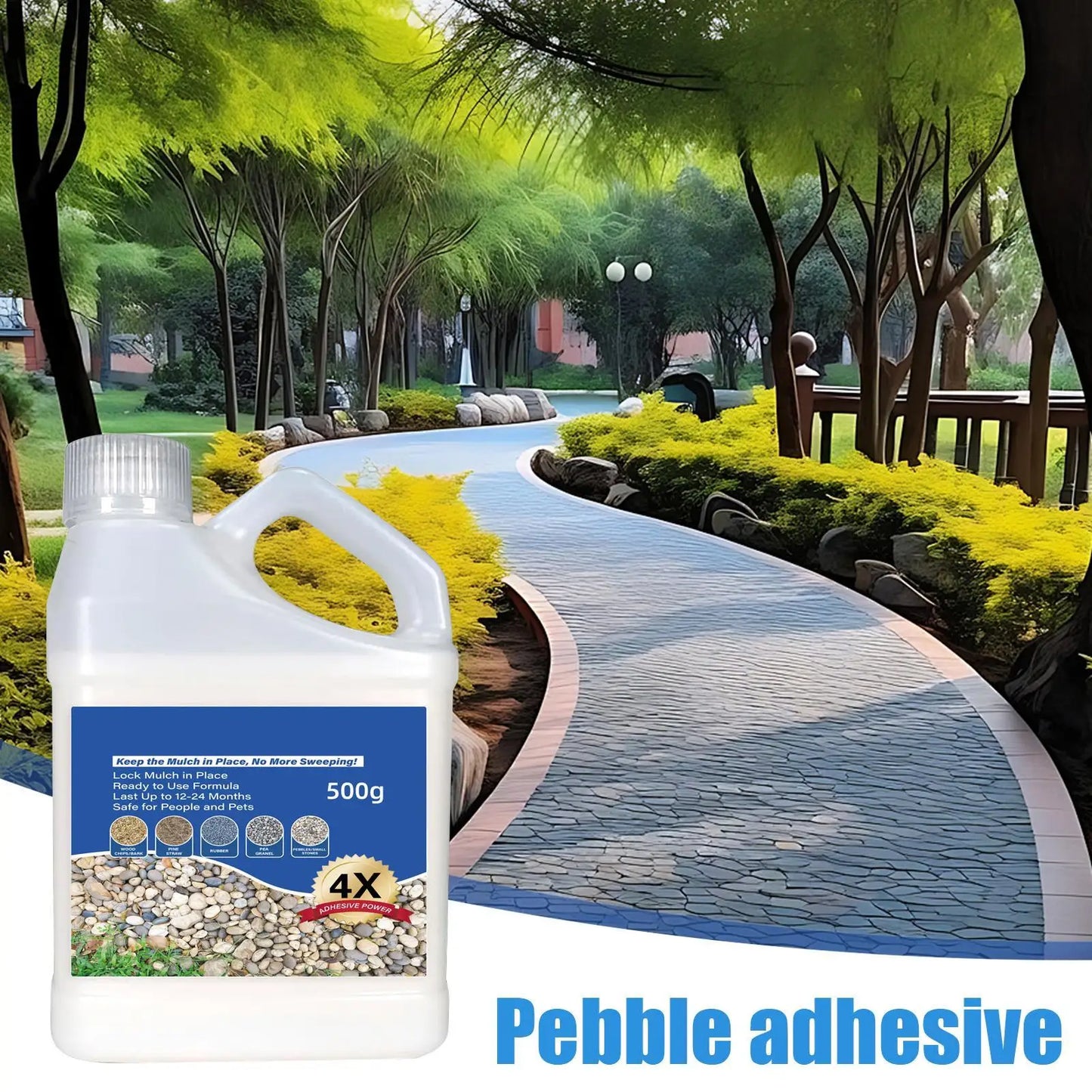 500g Mulch Rock Adhesive Pea Gravel Sticky Rock Glue Fast Drying Glue Outdoor Yard Patio Stones Landscape Adhesive Peaceful Pleasures Health and Wellness