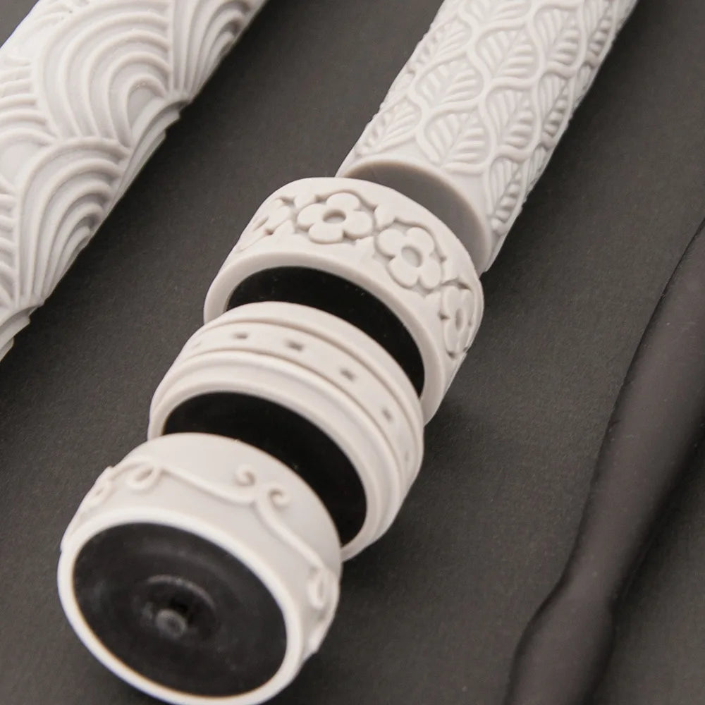 KEOKER Polymer Clay Texture Roller - Great for Making Earrings, Like Texture Sheets, Works with Clay Cutters (Floral) Peaceful Pleasures Health and Wellness