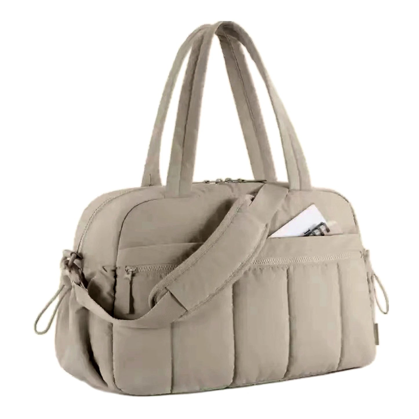Travel Gym Bag Large Capacity with Separate Compartment Design for Short Trips Sports Outdoor Activities Peaceful Pleasures Health and Wellness Brown