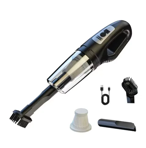 Auto multifunctionele stofzuiger Handheld krachtige zuigkracht Oplaadbare auto en thuis Kleine draadloze stofzuiger voor tweeërl Peaceful Pleasures Health and Wellness black