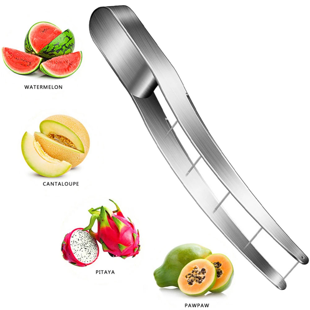 Kitchen Tools 304 stainless steel manual Fruit watermelon cube cutter slicer and 6 pieces stainless steel two teeth fruit fork Peaceful Pleasures Health and Wellness