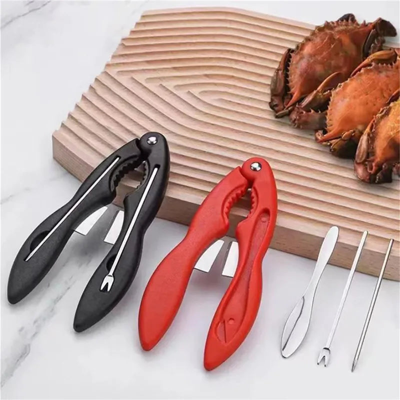 4Pcs/Set Lobster Cracker Crab Claw Sheller Walnut Clip Seafood Tool Kitchen Lobster Pliers Clip Peaceful Pleasures Health and Wellness