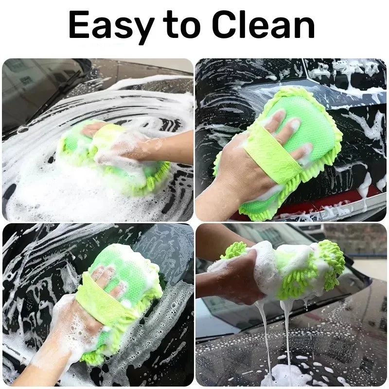 Microfiber Car Washer Sponge Cleaning Car Care Detailing Brushes Washing Towel Auto Gloves Styling Accessories Peaceful Pleasures Health and Wellness