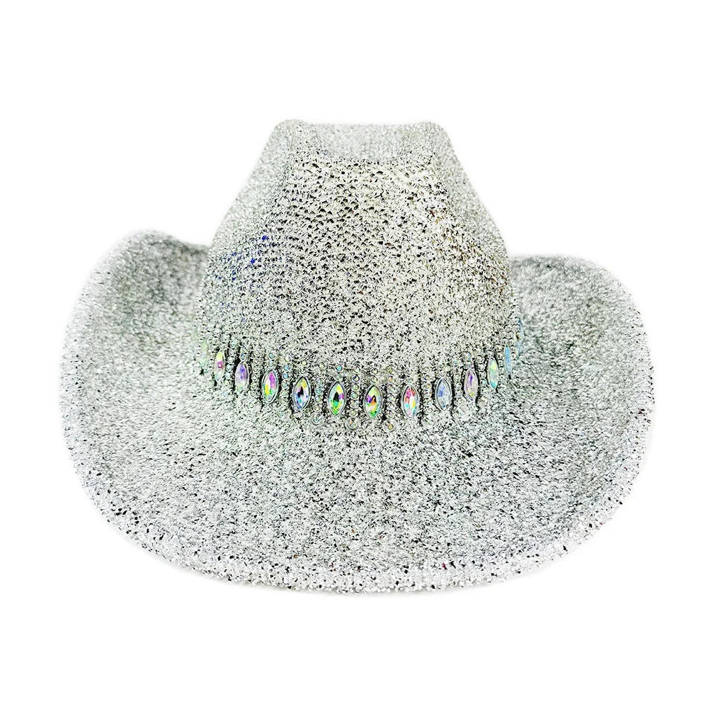 Women's Rhinestone Cowgirl Hat | Wide Brim Western Sun Hat