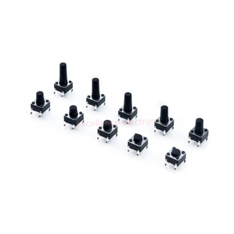 20PCS 6X6 Series Tact Switch 6*6*4.3/5/6/7/8/9/10mm Pins 2/4 Feet Horizontal Bracket Push Button Switch DIP PCB Micro/key Switch Peaceful Pleasures Health and Wellness 6X6 DIP 4Pin 6x6x4.3mm
