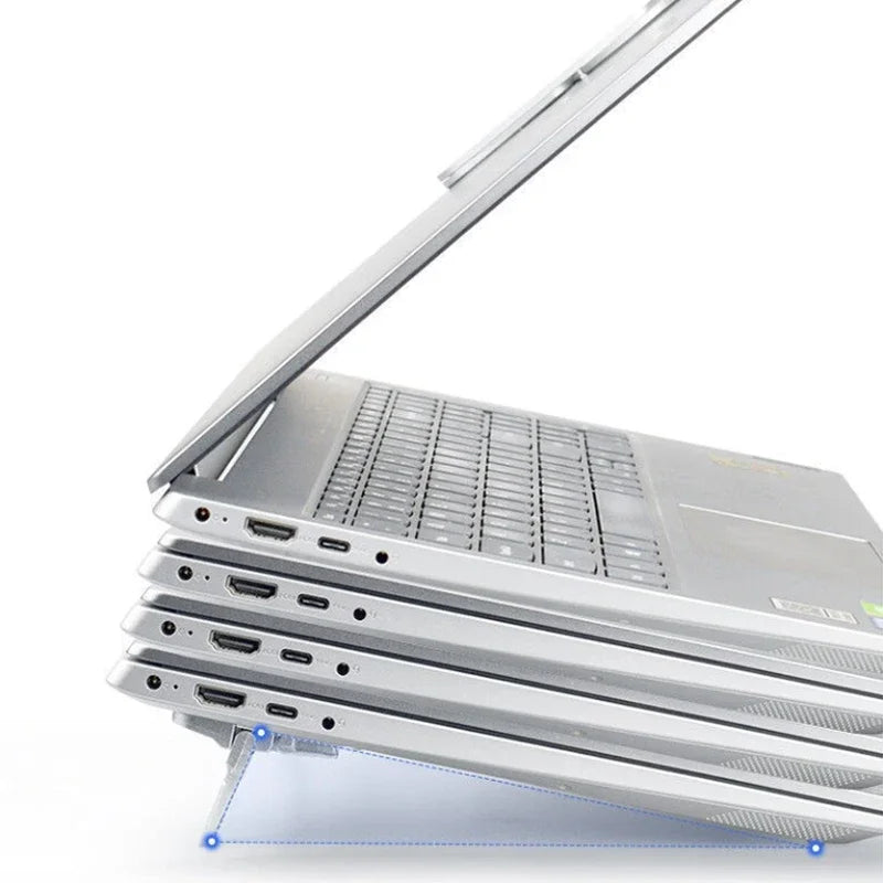 2PCS Foldable Laptop Stand 2 Adjustable Angles Invisible Self-Adhesive Notebook Ergonomic Portable Computer Keyboard Stand Peaceful Pleasures Health and Wellness