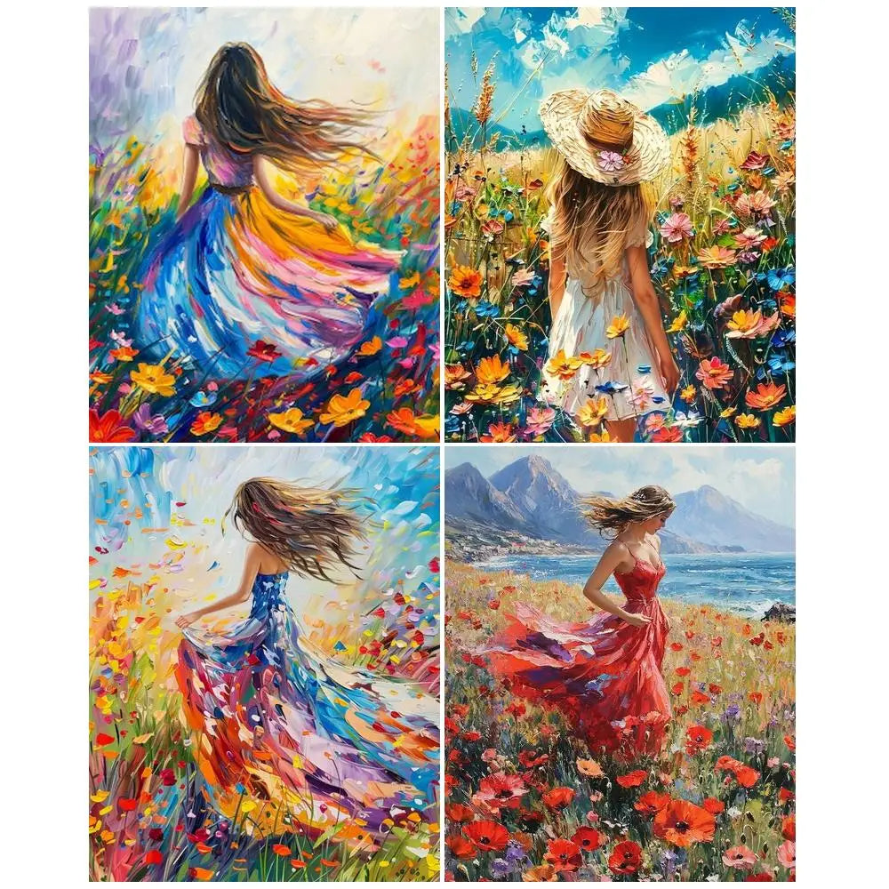 GATYZTORY 60x75cm Painting By Numbers DIY Paint Kit Drawing Girls Picture Painting Numbers For Adults Decorative Paintings Peaceful Pleasures Health and Wellness