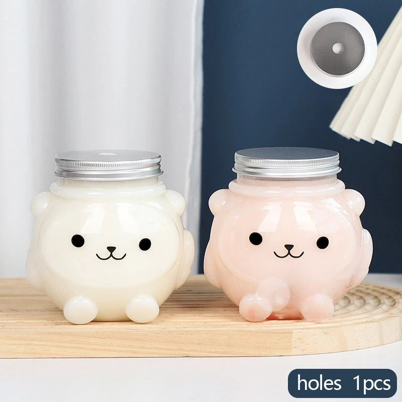 400ml Flat Square Reusable PET Drink Bottle with Lid Reusable Drink Bottle Peaceful Pleasures Health and Wellness 1pcs <500ml