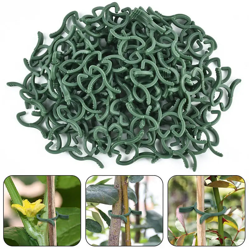 100/200Pcs Horticultural Clip Ring Butterfly Buckle Large Eight Character Plant Binding Tie Plant Support Climbing Plant Clip Peaceful Pleasures Health and Wellness