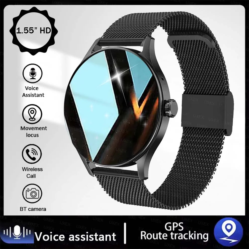 UXEX 1.55" Smart Watch – BT Calls, Fitness & Health Tracker