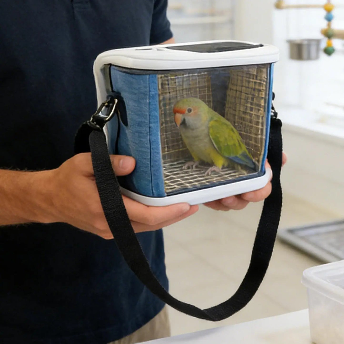 Breathable Bird Carrier Pouch Portable Travel Carrier for Lovebirds Cockatiels Macaw, Outdoor Carrying Bag for Vet Visit Walking Peaceful Pleasures Health and Wellness