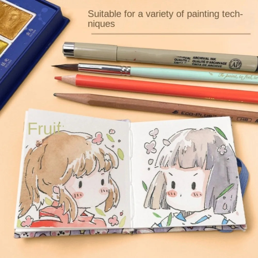 Mini Fabric Watercolor Sketchbook | 20 Sheets 300GSM Square