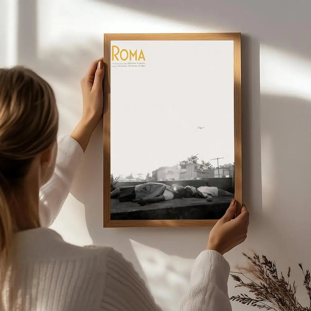 Roma Movie Poster – HD Self-Adhesive Waterproof Wall Art Movie Wall Poster Peaceful Pleasures Health and Wellness White4 50X70cmNoframe