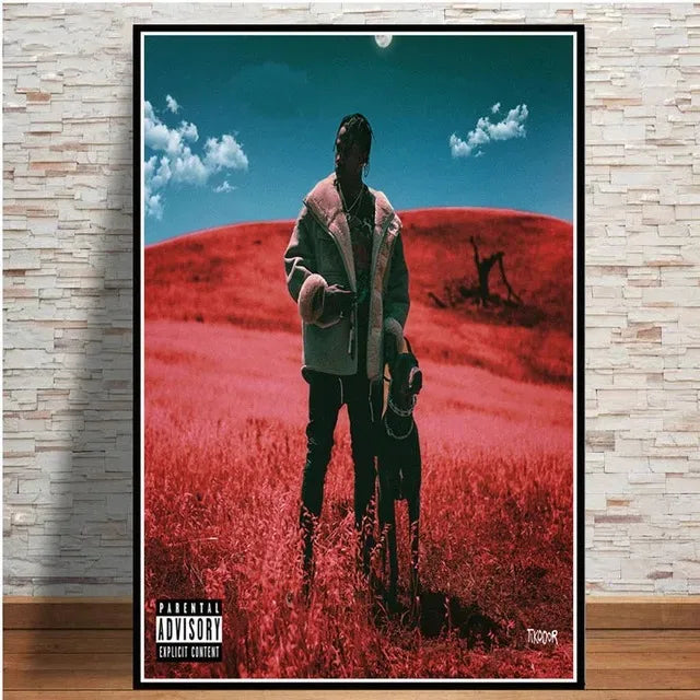Travis Scott Astroworld Rodeo Canvas Poster | Rap Wall Art