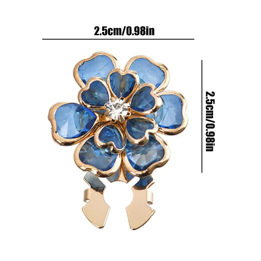 Flower Button Covers – Clip-On Rhinestone Decorative Shirt Buttons