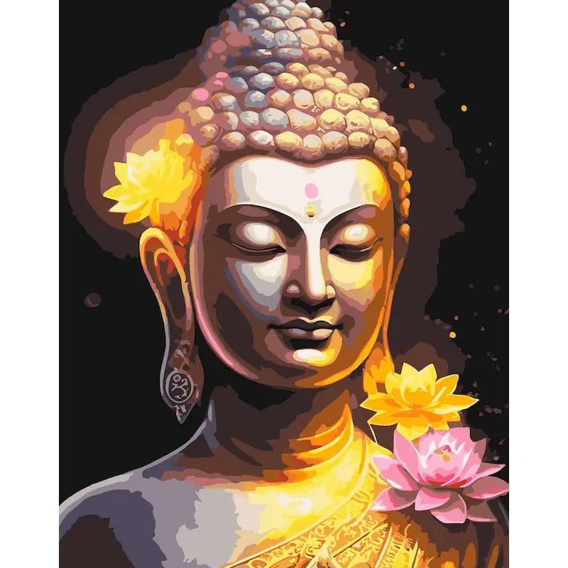 Buddha Paint by Numbers Kit Adults 60x75cm Canvas Wall Art Paint by Numbers Kit Peaceful Pleasures Health and Wellness 111-3 30x40cm Unframed