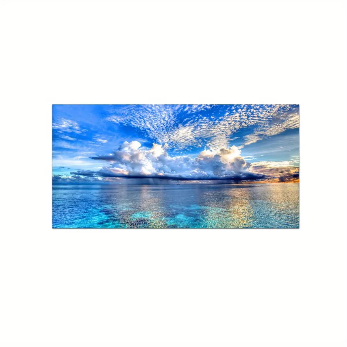 Beach Sunset Canvas Wall Art | Large Nordic Landscape Poster