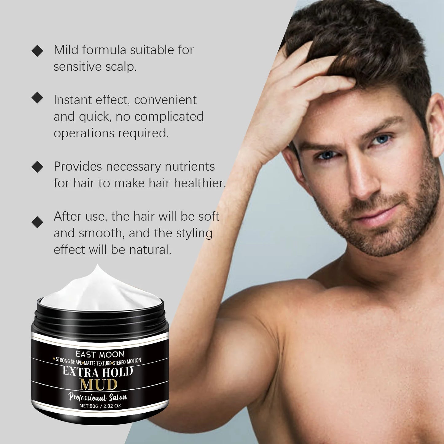 East Moon Keratin Hair Styling Cream | Strong Hold Matte Finish