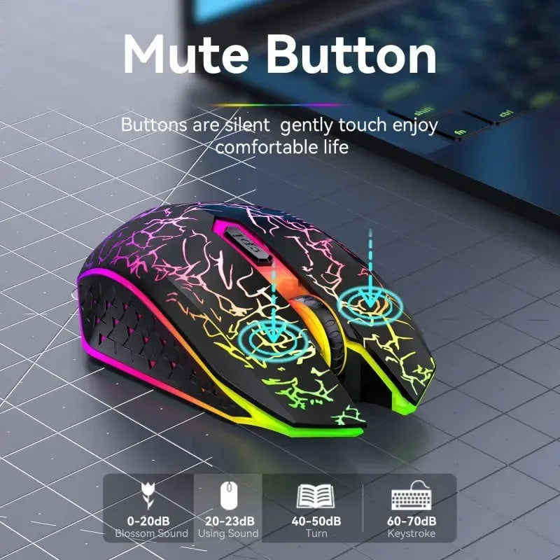 2.4G Bluetooth Wireless Mouse Gaming Mouse Silent Mouse Rechargeable Mouse 800-1200-1600 DPI Mouse Mice for PC Laptop Macbook Peaceful Pleasures Health and Wellness