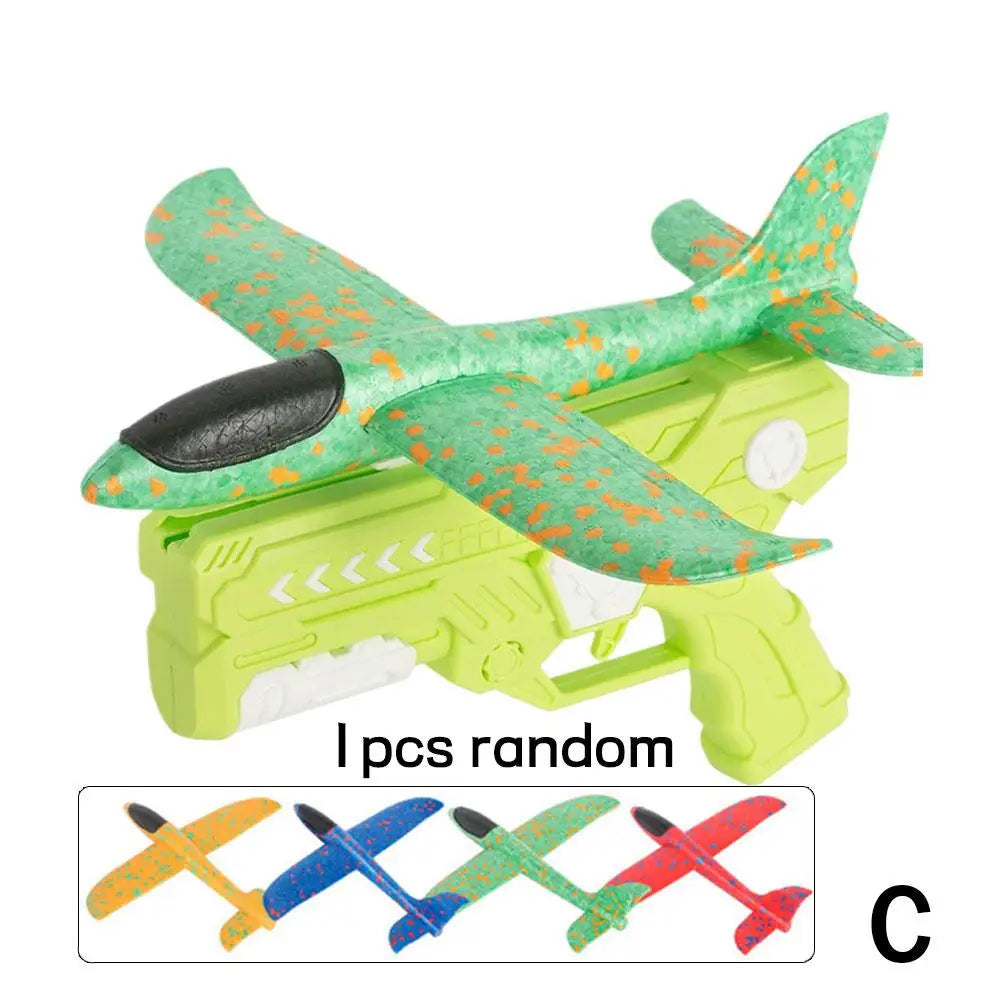 Kids Foam Glider Plane Launcher Toy | Outdoor Flying Fun Foam Glider Launcher Peaceful Pleasures Health and Wellness C