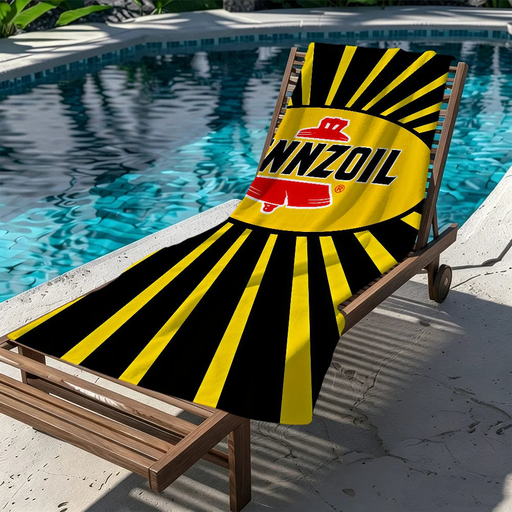 Pennzoil Logo Quick-Dry Beach Towel | Soft Pool & Sports Towel Quick-Dry Beach Towel Peaceful Pleasures Health and Wellness