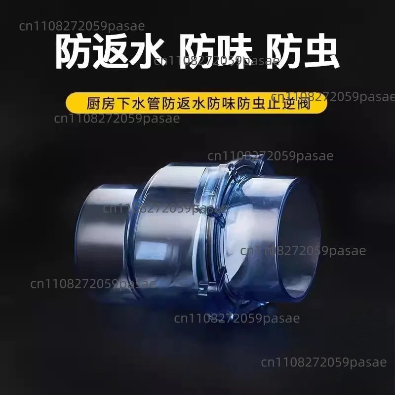 Transparent Magnetic Check Valve – 50mm Anti-Backflow Pipe