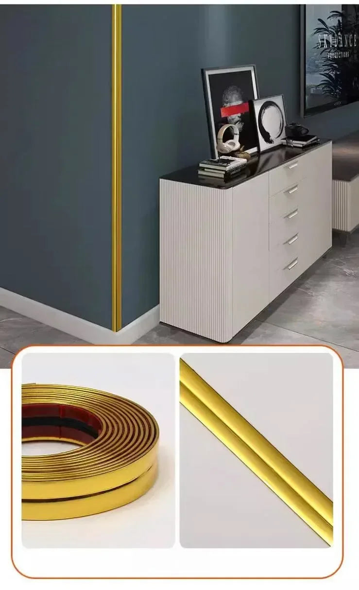 Self-Adhesive Wall Corner Trim Strip | PVC Decorative Molding