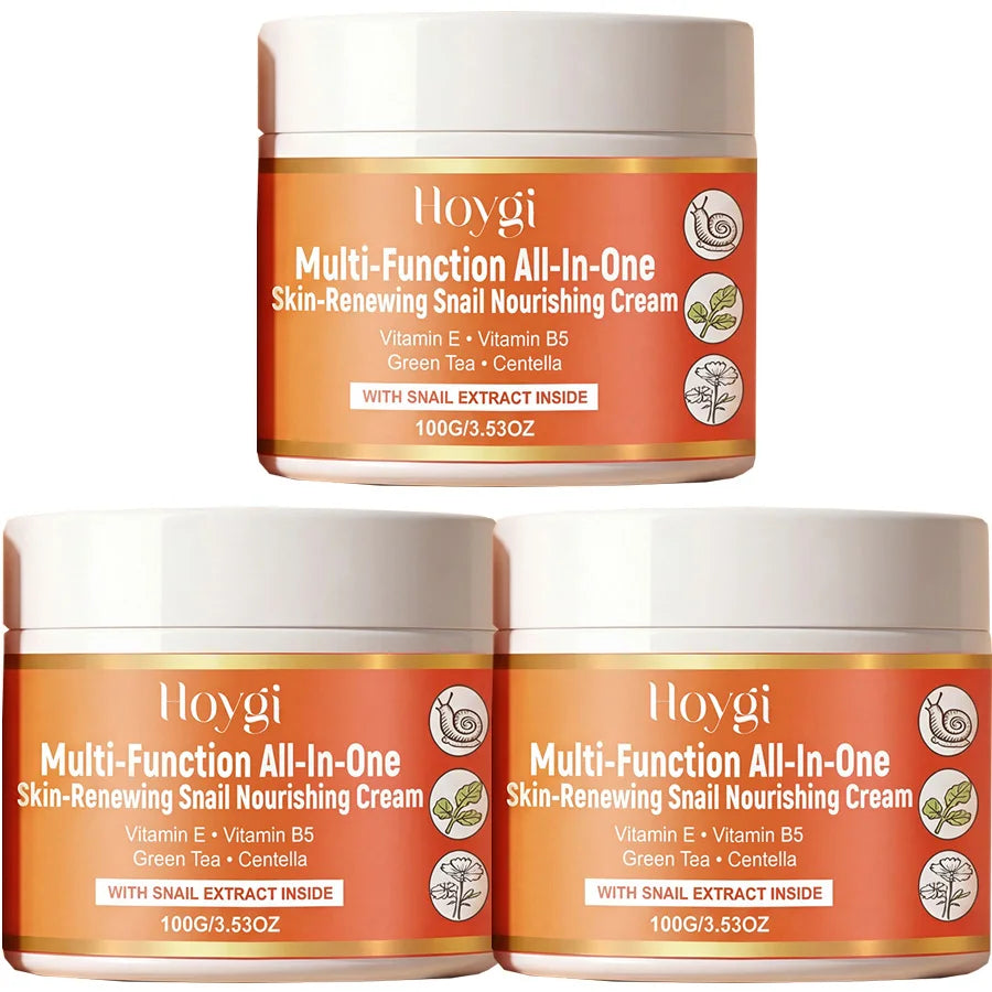Snail Mucin Moisturizer Cream Korean Skin Care Day & Night Snail Repair for Face Beauty Anti Aging Facial Skincare Peaceful Pleasures Health and Wellness 100gx3 pieces