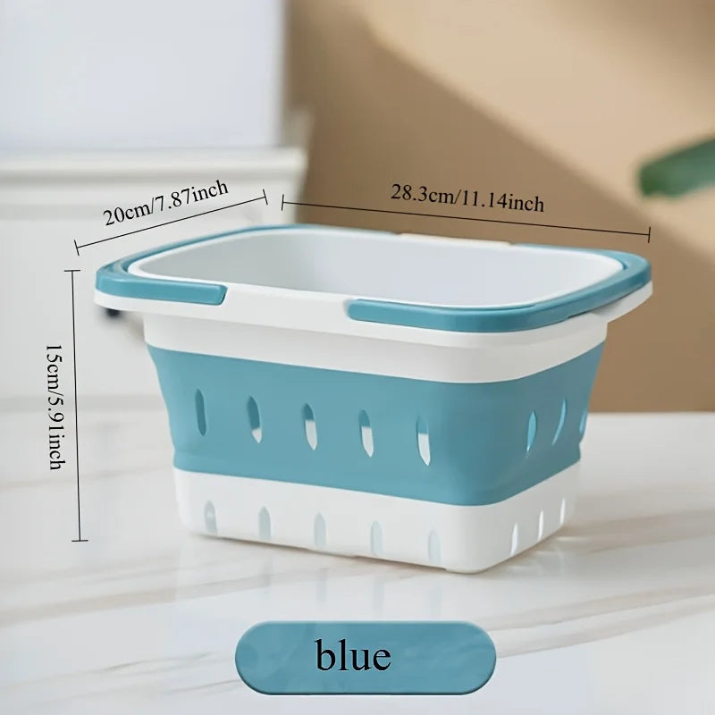 Foldable Collapsible Oval Laundry Basket | Portable Washing Tub Collapsible Laundry Basket Peaceful Pleasures Health and Wellness