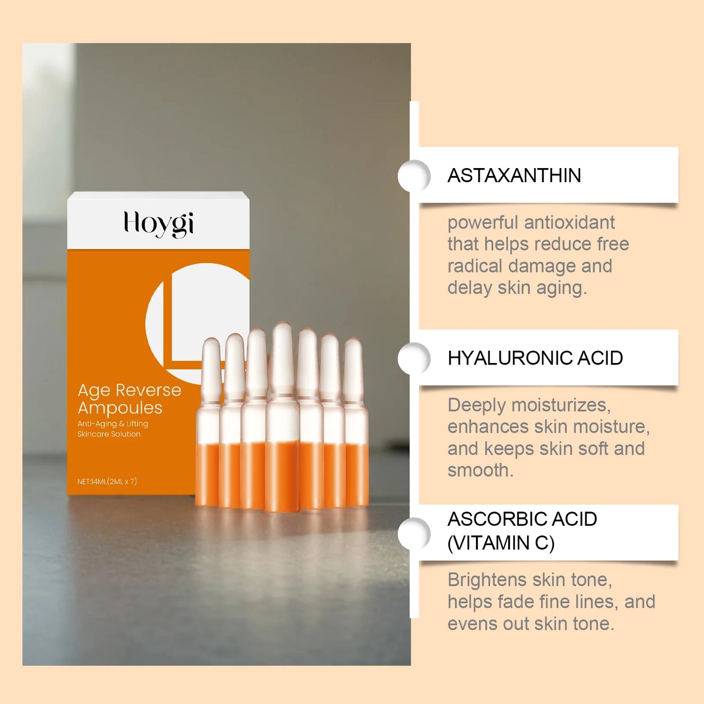 Astaxanthin Ampoule Serum – Anti-Aging, Brightening 7×2ml