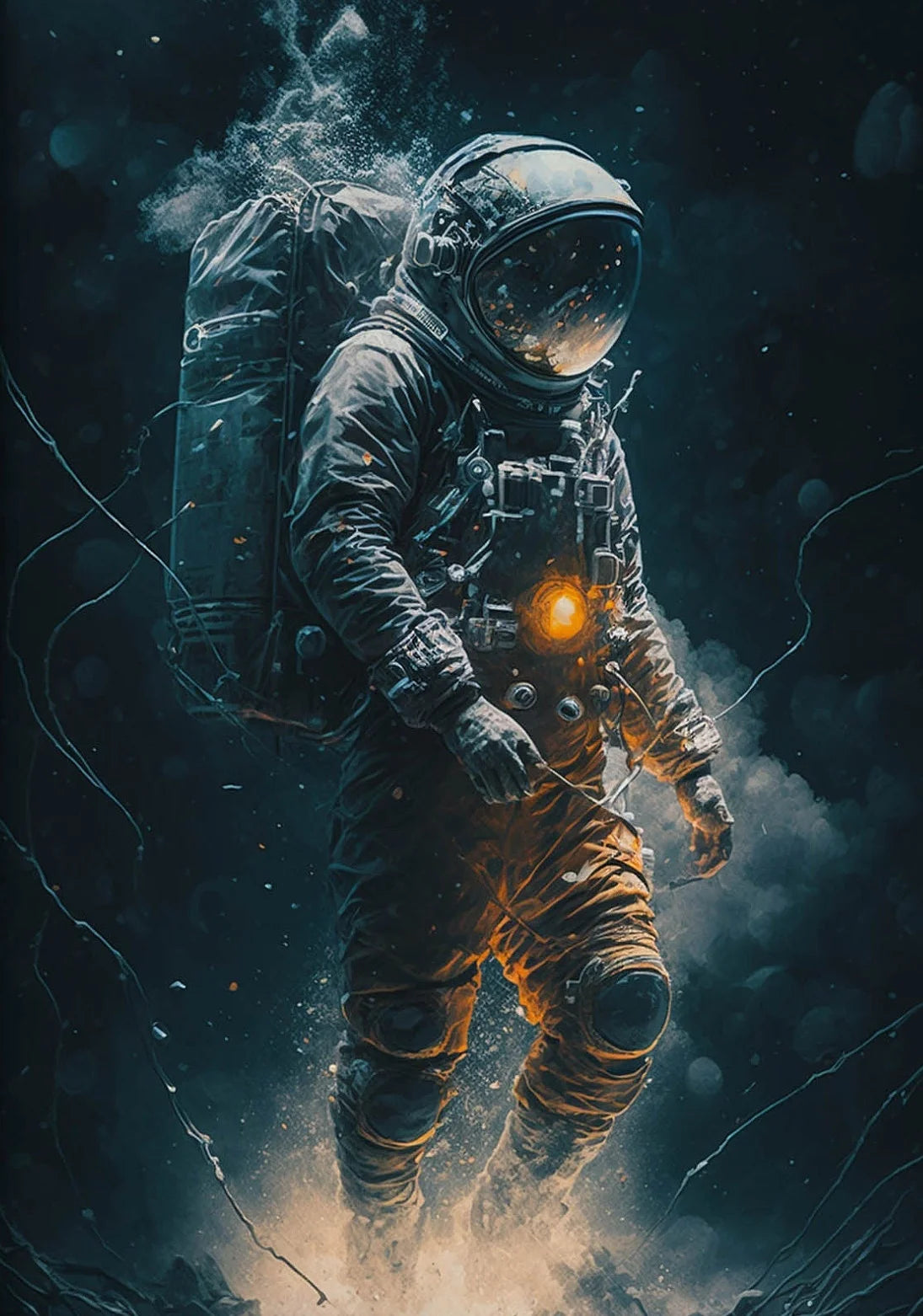 Astronaut Canvas Wall Art | Modern Sci-Fi Space Poster Print Canvas Wall Art Peaceful Pleasures Health and Wellness 17 20x30cm Unframed