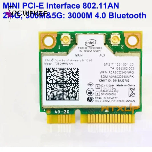 Mini PCIe AC 7260HMW Dual-Band Wi-Fi & Bluetooth 4.0 Card Wireless Network Card Oasis Select