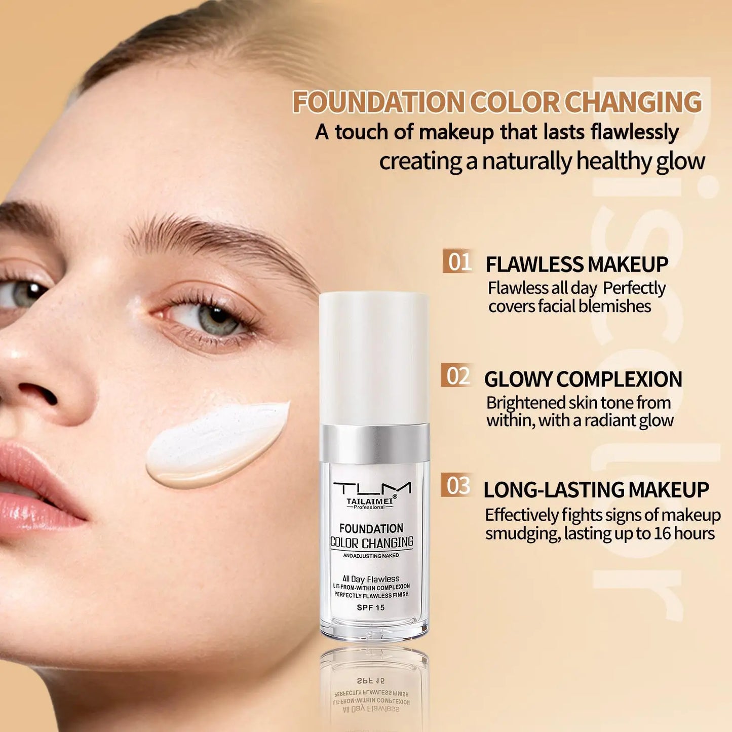 Color Changing Foundation Stick SPF 15 for Flawless Skin
